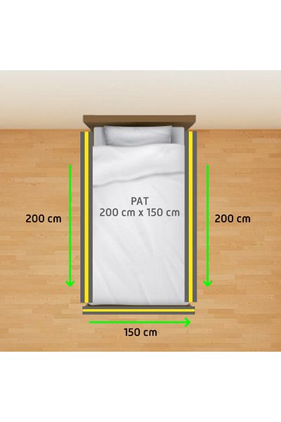 Chock chick Premium Package: 3 Bed Side Protectors, Xxl Size 150x200 Cm 2 Connector Sets