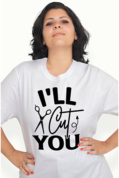 StoryGift Romania Tricou Femei cu foarfeca pentru frizeri cu mesajul "I'll cu...