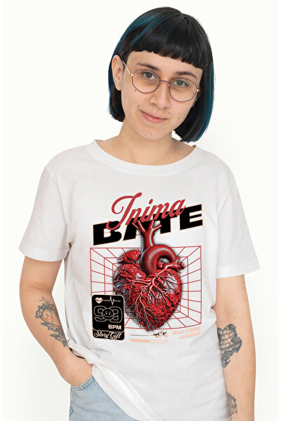 StoryGift Romania Tricou Femei inima bate, anatomie, medical, medicina cu imp...