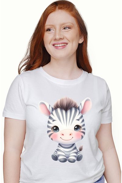 StoryGift Romania Women's T-shirt with a little zebra, illustration, be good, smile, happiness, for WHT_XL