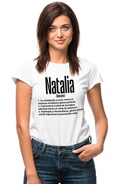 StoryGift Romania Tricou Femei Cu Numele Natalia, si Mesaj Motivational, Glum...