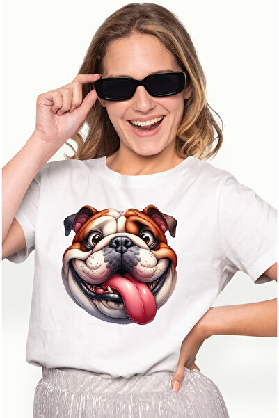 StoryGift Romania Tricou Femei cu un cap de caine, ilustratie, vesel, limba s...