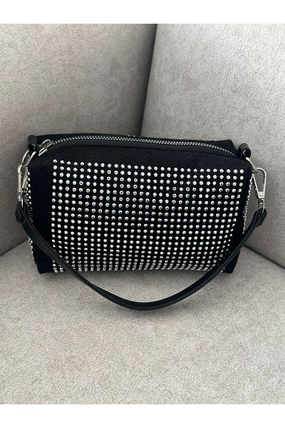 RumyaCollection Women's Mini Stone Chain Strap Hand and Shoulder Bag