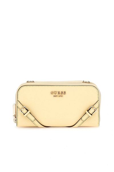 Guess BRAMINA CROSSBODY ORGANIZER حقيبة كروس بودي للنساء صفراء صغيرة HWZG9636790-CSL