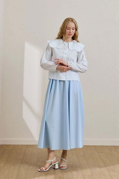 Ceylan Otantik Soft Blue Balloon Skirt