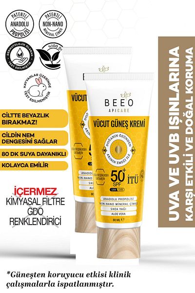 BEE'O Body Spf50 Sun Cream 80 ml 2 Pieces