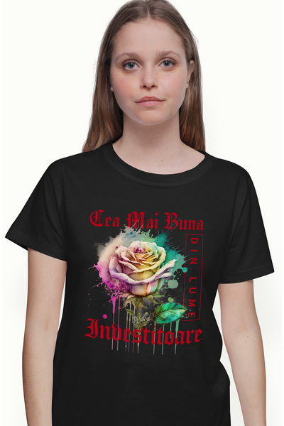 StoryGift Romania Tricou Femei Cu Textul Cea Mai Buna Investitoare, Din Lume,...