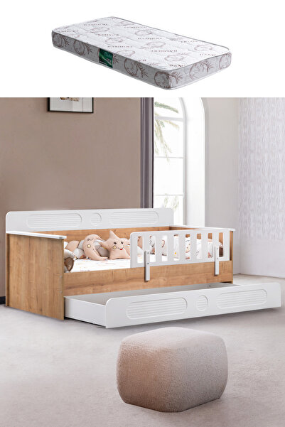 Setay Yavrulu Karyola, Flora Yavrulu Montessori Karyola - Ceviz + 1 Adet Comf...