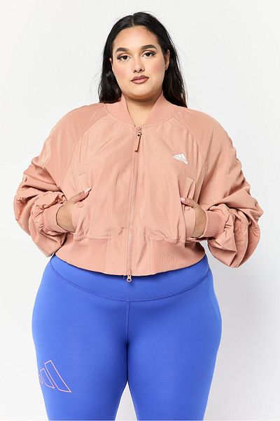 adidas Women Brand Logo Bomber Jacket, Brown
