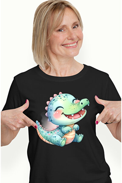 StoryGift Romania Tricou Femei cu o femela dinozaur, ilustratie, micuta, joac...