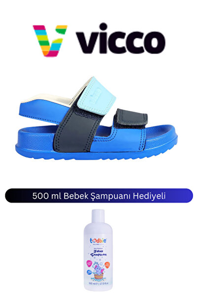 Vicco Сини сандали Krixi Light за бебе момче (500 мл бебешки шампоан подарък)