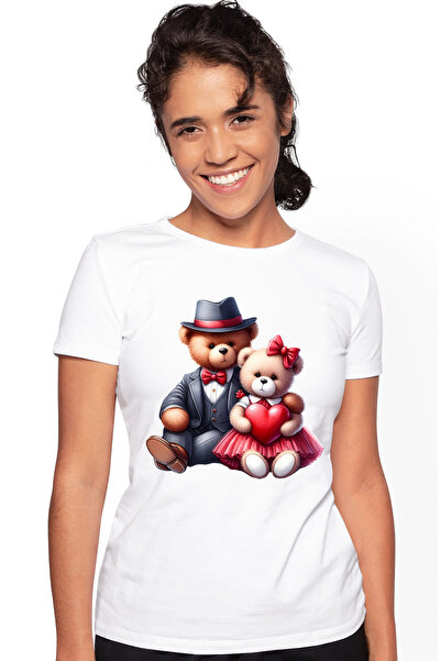 StoryGift Romania Tricou Femei cu 2 ursuleti, ilustratie, prietenie, apropier...