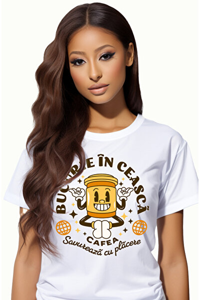 StoryGift Romania Tricou Femei Cafea bucurie în ceascs. Savureaza cu placere ...