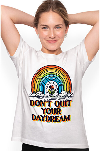 StoryGift Romania Tricou Femei cu mesajul "Don't quit your daydream", ilustra...