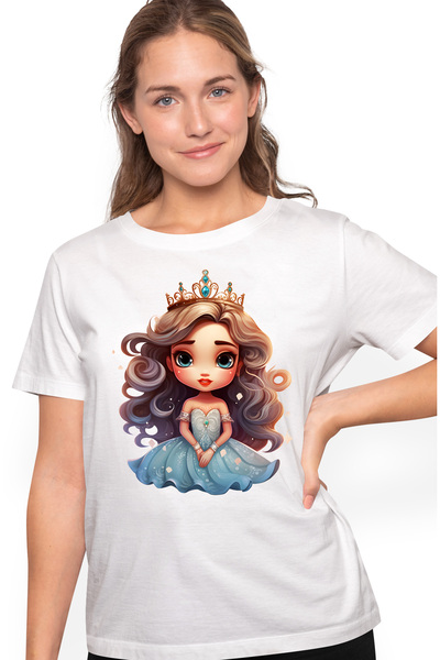 StoryGift Romania Tricou Femei cu o mica printesa, ilustratie, rochie, stand ...