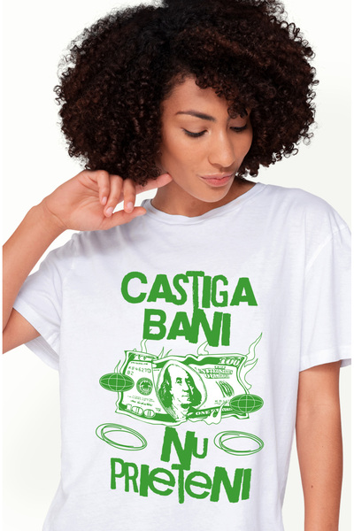 StoryGift Romania Tricou Femei nu Prieteni ci bani bacnota lumea moderna cu i...