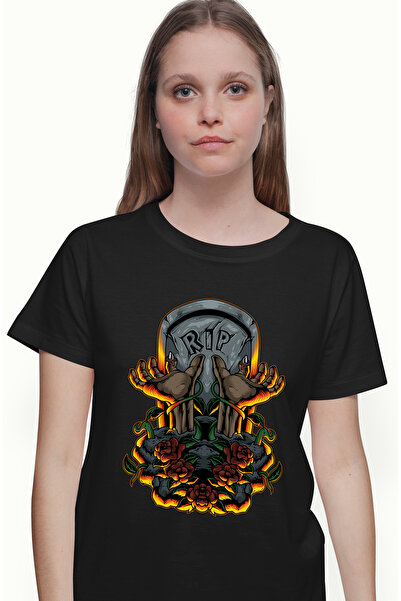 StoryGift Romania Tricou Femei Cu Zombie, Mormant, Piatra, Maini, Plante, Flo...