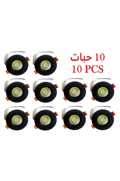Sky Light Spotlight Black Frame 7cm 7W White Set of 10 Led Cob 6500k
