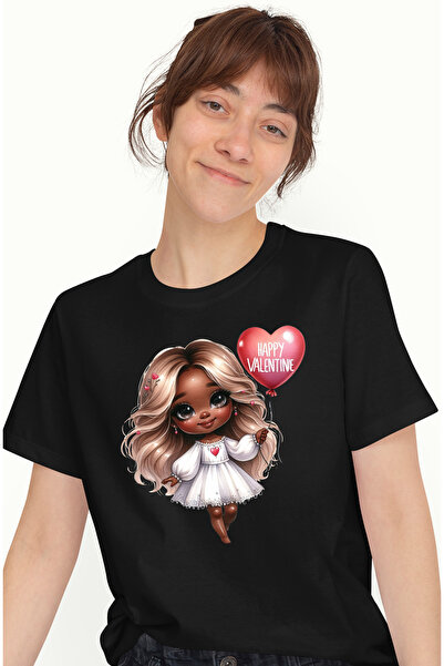 StoryGift Romania Tricou Femei Cu O Fetita De Culoare Care Tine Un Balon In F...