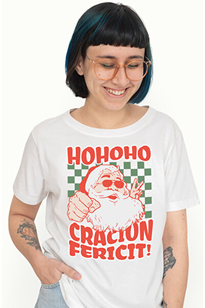 StoryGift Romania Tricou Femei hohoho Craciun fericit Mos haios cool sarbatoa...