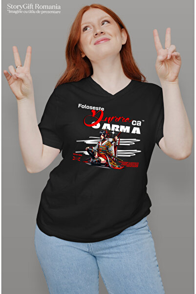 StoryGift Romania Tricou Femei Fata Stil Anime Ninja Text Motivational Folose...