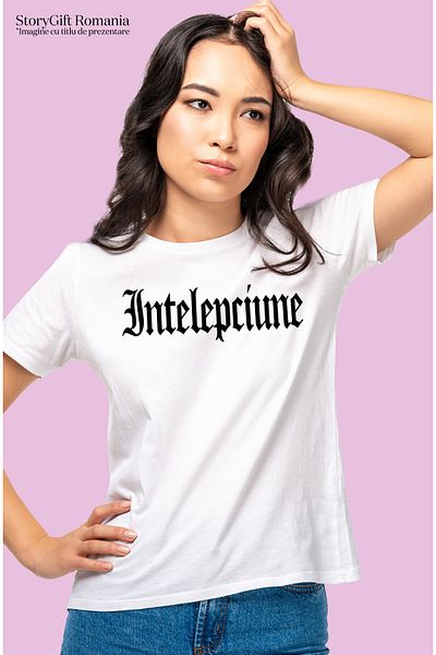 StoryGift Romania Tricou Femei Intelepciune, Mesaj Motivational, Cuvant, Text Inspirational, Self Wht_l