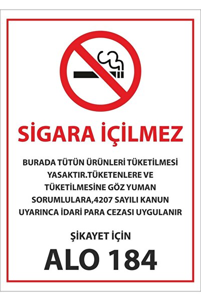 ünalgrup Sigara İçilmez Uyarı İkaz Levhası 25*35 Cm