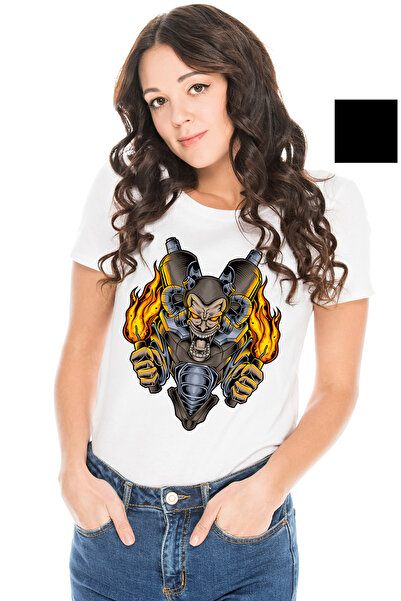 StoryGift Romania Tricou Femei Cu Gorila, Mecha, Robot, Flacari, Dinamita, Ca...