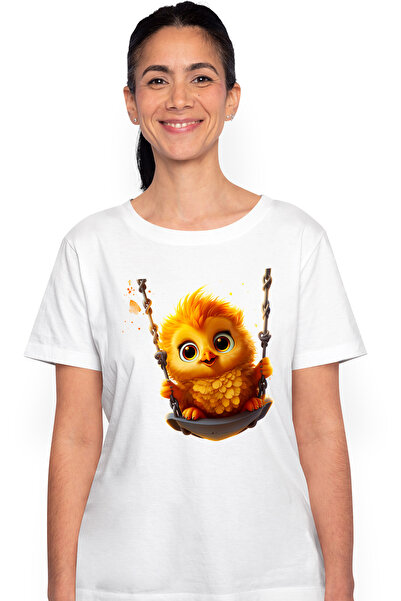 StoryGift Romania Tricou Femei cu un puisor care se da in leagan, ilustratie,...