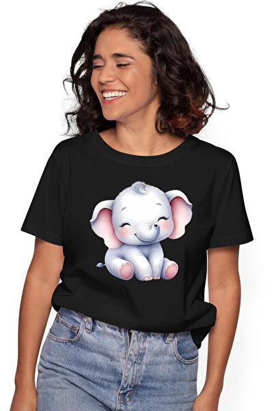 StoryGift Romania Tricou Femei cu o femela elefant, ilustratie, micuta, feric...
