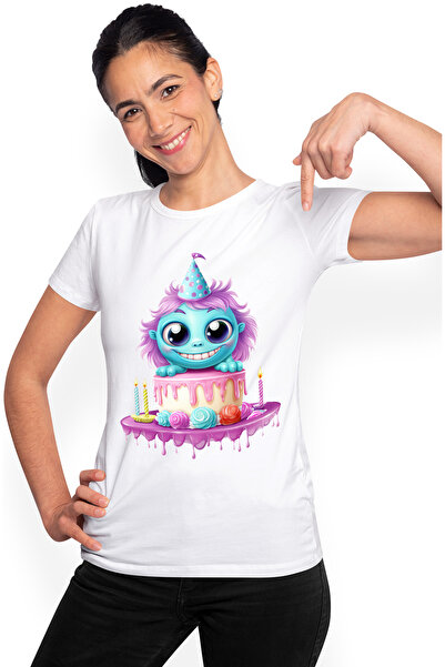 StoryGift Romania Tricou Femei cu o creatura in forma de minge, albastra, ilu...