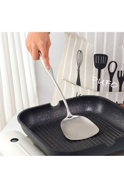PUFO Spatulă premium din oțel inoxidabil pentru gătit și servire, 38 cm