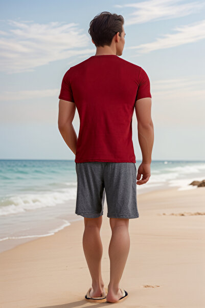 Lunaberry Erkek Yazlık Şortlu Takım 100% Pamuk Sporcu,fitness,ev Giyim, Fishing