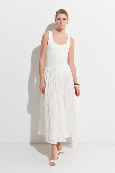 KADRİYE BAŞTÜRK Nora Pleated Skirt Ecru