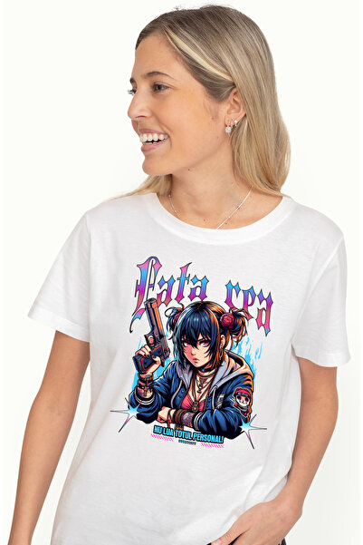 StoryGift Romania Tricou Femei Fata Stil Anime Cu Pistol Text Fata REa NU Lua...