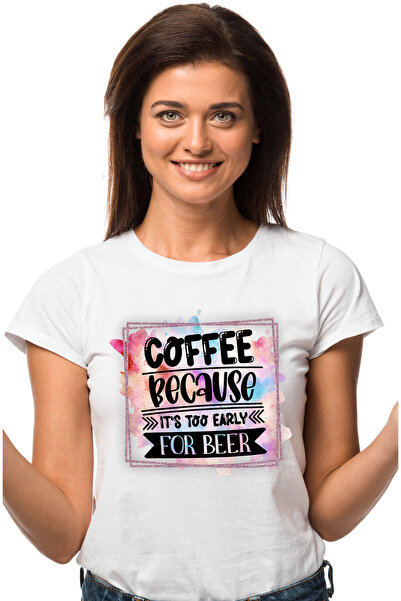 StoryGift Romania Tricou Femei cu mesajul "Coffee, because it's too early for...