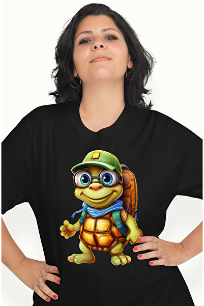 StoryGift Romania Tricou Femei cu o broasca testoasa exploratoare, ilustratie...