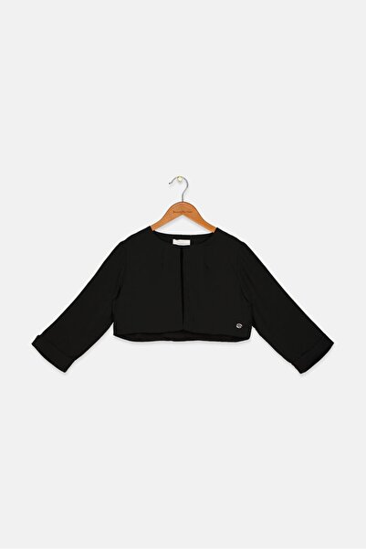 Byblos Kid Girls Crew Neck Long Sleeves Basic Top, Black