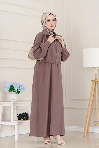 Sevitli Φόρεμα Ela με λεπτομέρεια τσέπης και τσέπες-τριαντάφυλλο ξερό