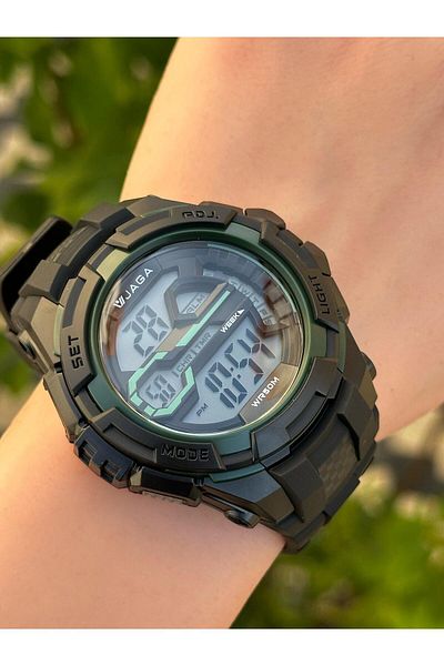 Jaga Digital 2 Years Warranty Alarm+Stopwatch+Light and Calendar 5 Atm Young Sports Men's Wristwatch Jg020