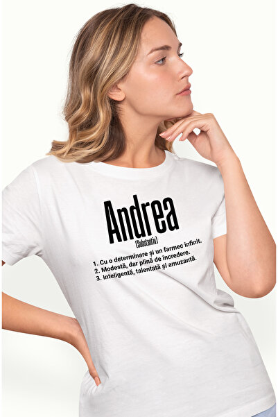 StoryGift Romania Tricou Femei Cu Numele Andrea, si Mesaj Motivational, Deter...