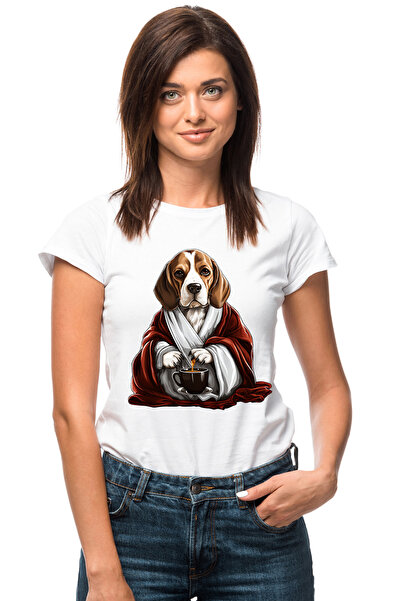 StoryGift Romania Tricou Femei cu un catel care sta intr-un capod, ilustratie...