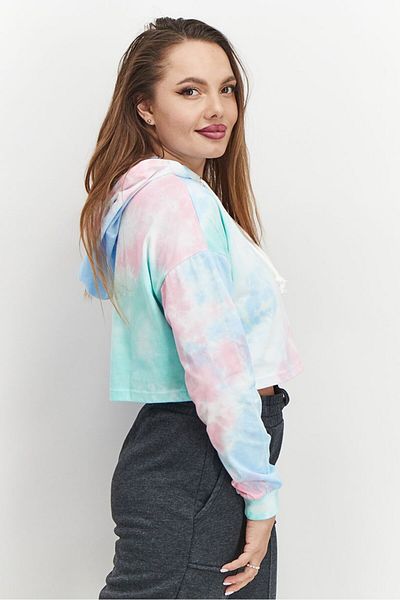 XOXO Women Sportswear Fit Training Crop Hoodie, Blue