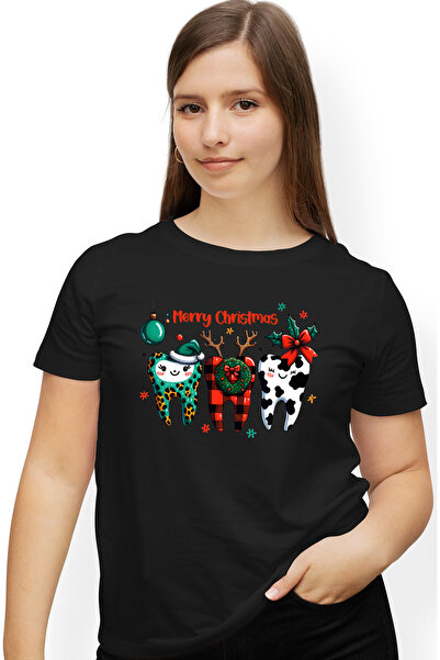 StoryGift Romania Tricou Femei cu mesajul "Merry Christmas", profesie, ilustr...
