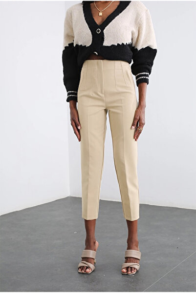 studio fashion 1988 Kadın Karol Premium Önü Flatolu Biyeli Yüksek Bel Zr Mode...