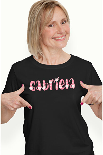 StoryGift Romania Tricou Femei Cu Numele Gabriela, Flori, Colorat, Roz, Dragu...