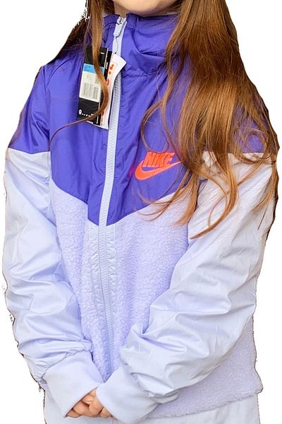 Nike Αθλητικά ρούχα Παιδικά Unisex Fleece Παιδικό μπουφάν με κουκούλα μωβ