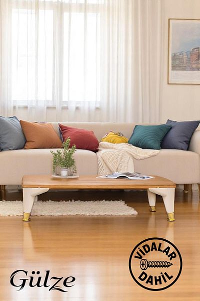 GÜLZE HOME (12 cm) Gold Lug -Breathable Model- Furniture Leg (Furniture Leg, Cabinet, Sofa, Tv Unit Leg)