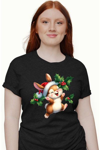 StoryGift Romania Tricou Femei cu un iepuras care salta de fericire, caciula ...