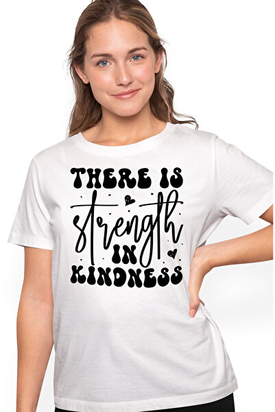 StoryGift Romania Tricou Femei cu inimioare si textul "Exista putere in bunat...